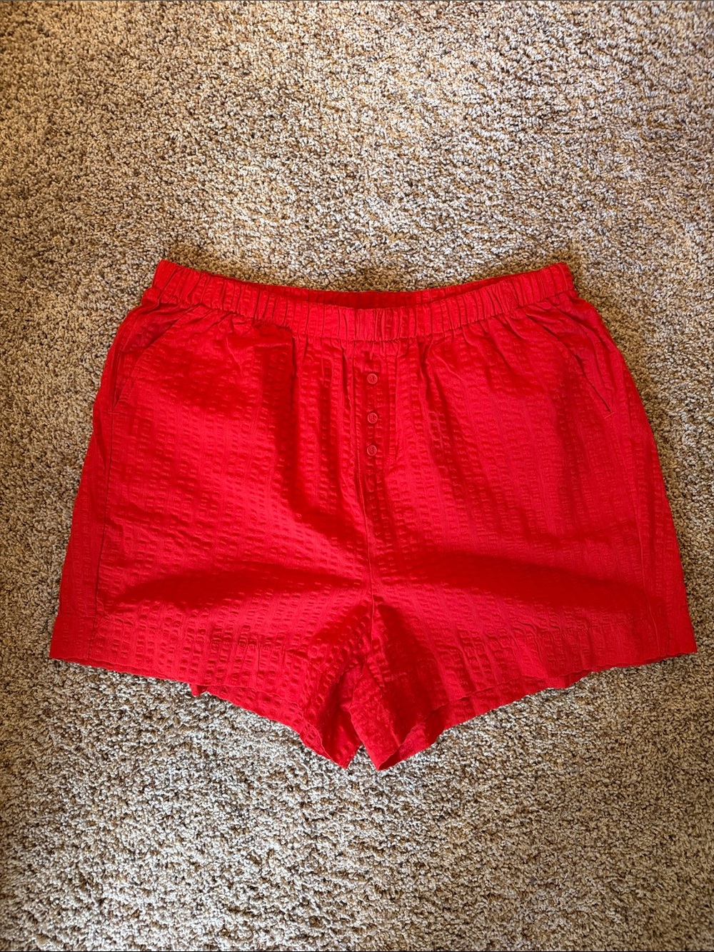 Torrid Red Textured Boxer Short with Pockets - Size 0